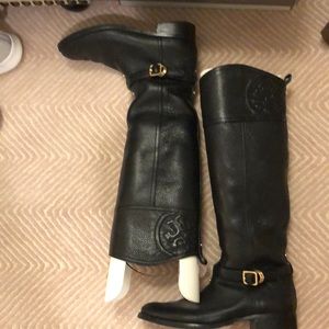 Tory Burch black leather riding boots size 7